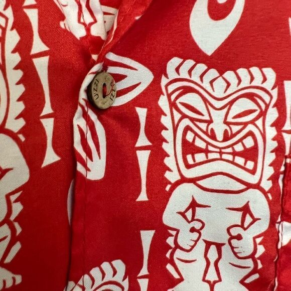 Men’s UZZI Tiki Hawaiian Button down shirt.  Size L. - Picture 5 of 11